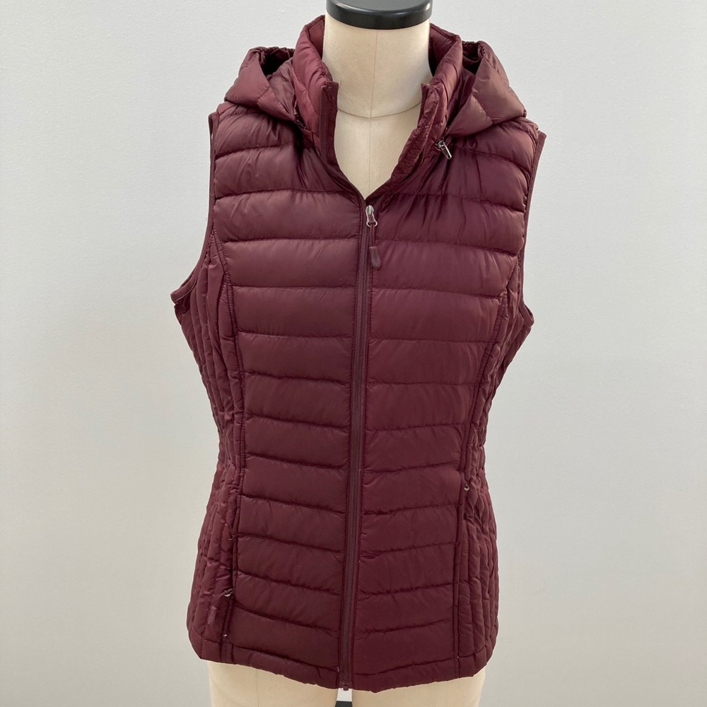 32 Degrees Burgundy Hooded Down Puffer Vest